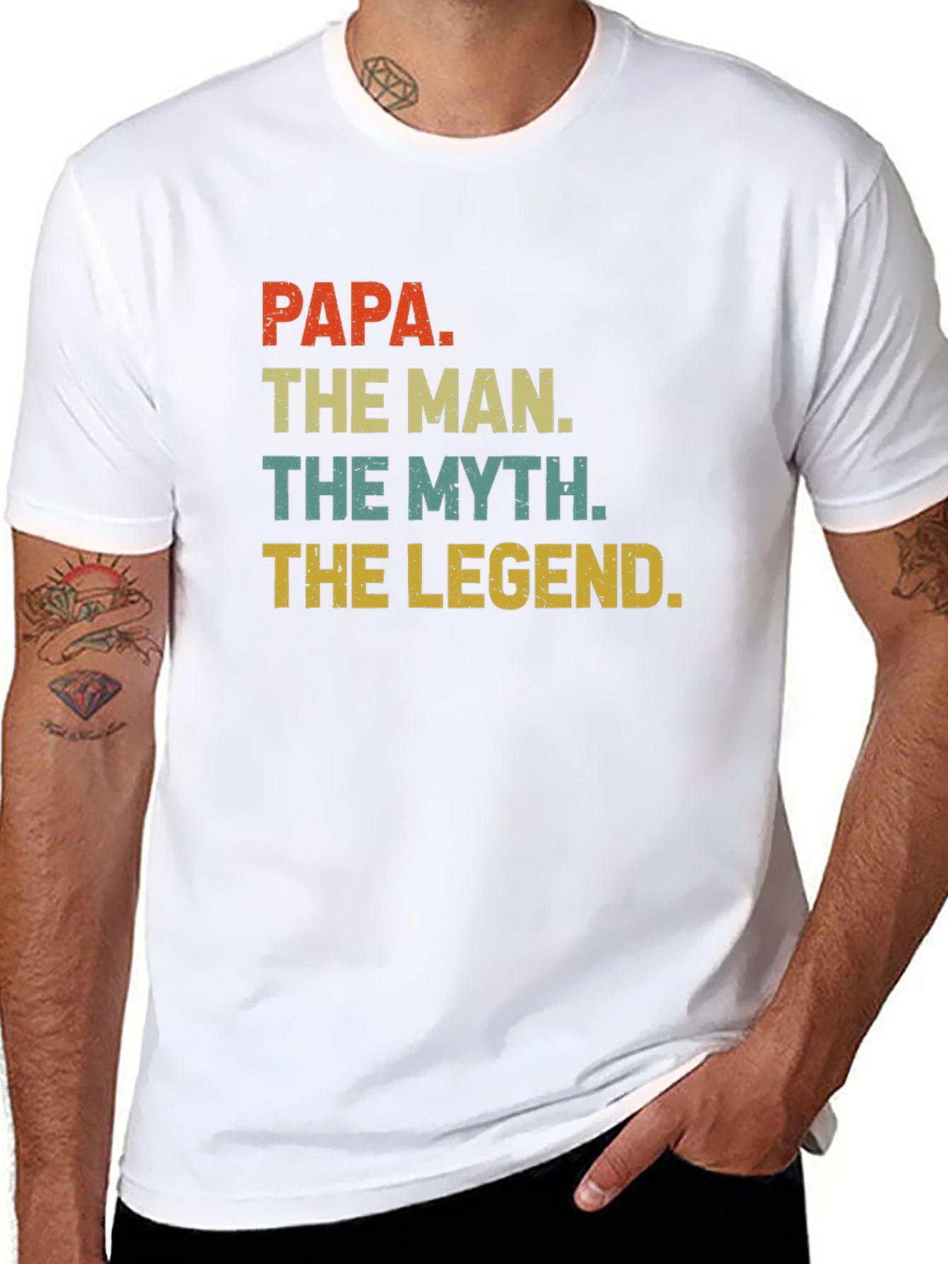 Papa The Man Myth Legend Graphic Tee - Black