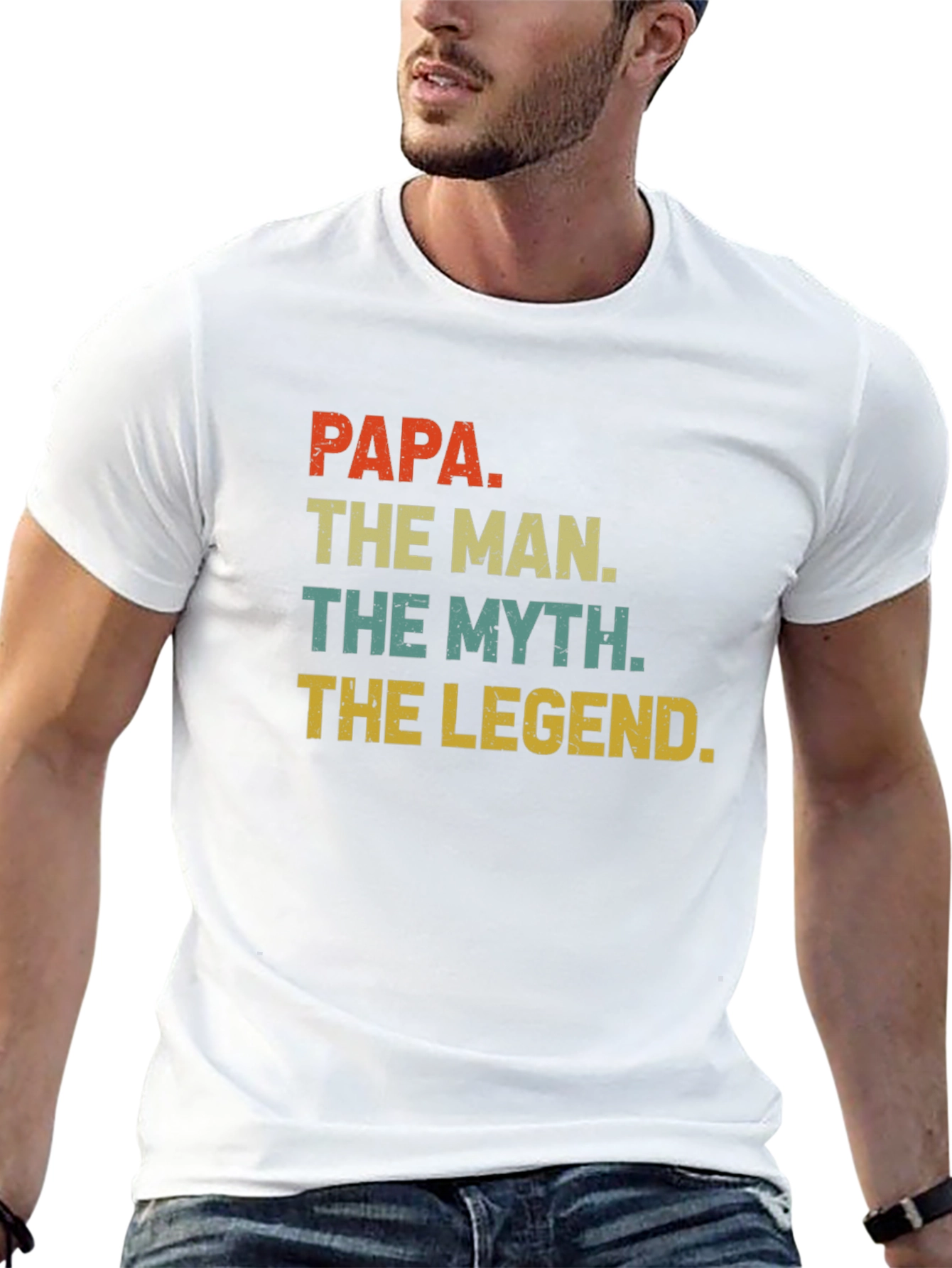 Papa The Man Myth Legend Graphic Tee - Black