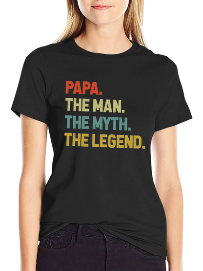 Papa The Man Myth Legend Graphic Tee - Black