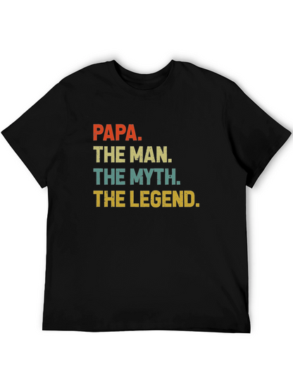 Papa The Man Myth Legend Graphic Tee - Black