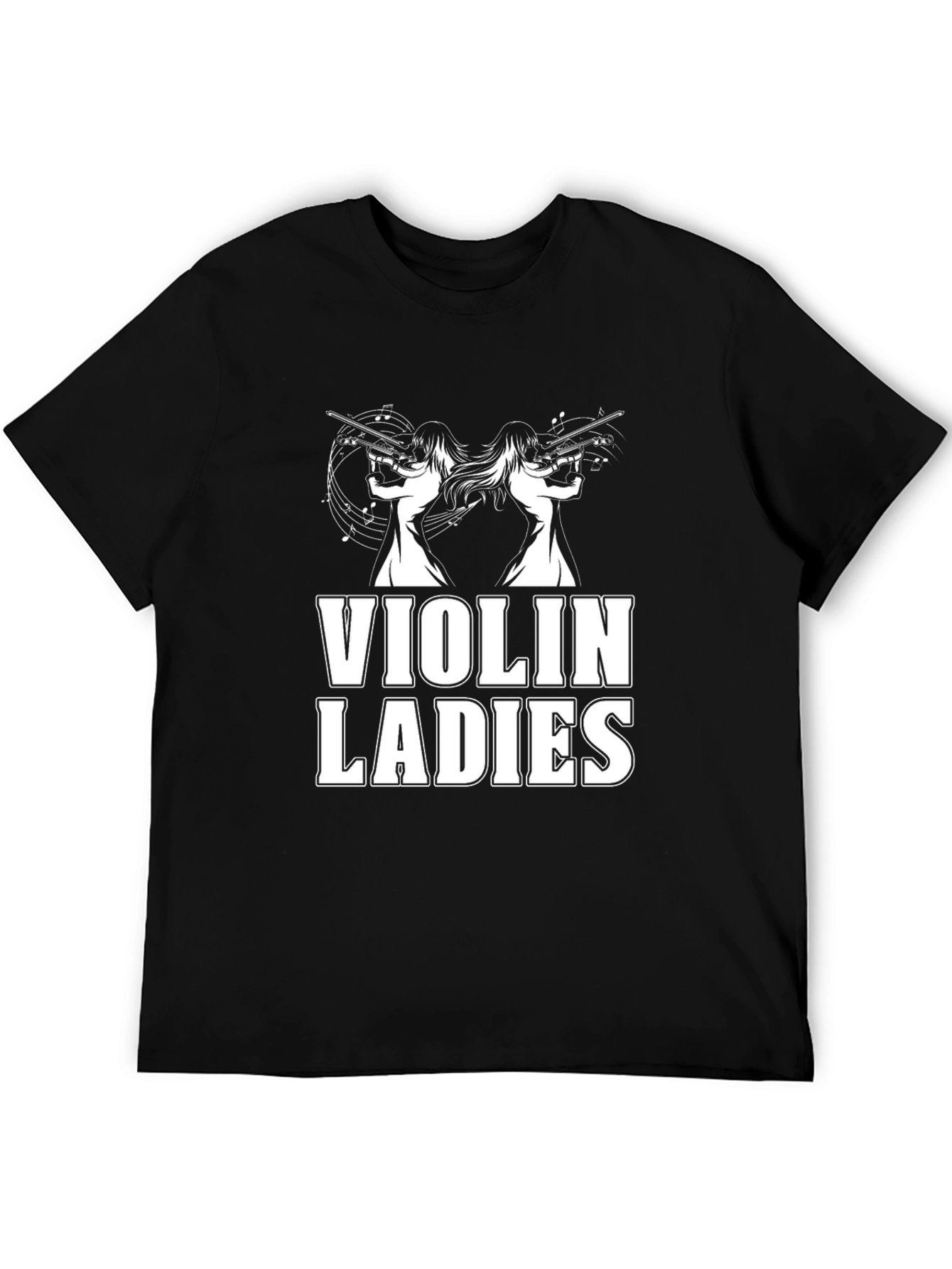 Violin Ladies Graphic Tee - Black Novelty T-Shirt