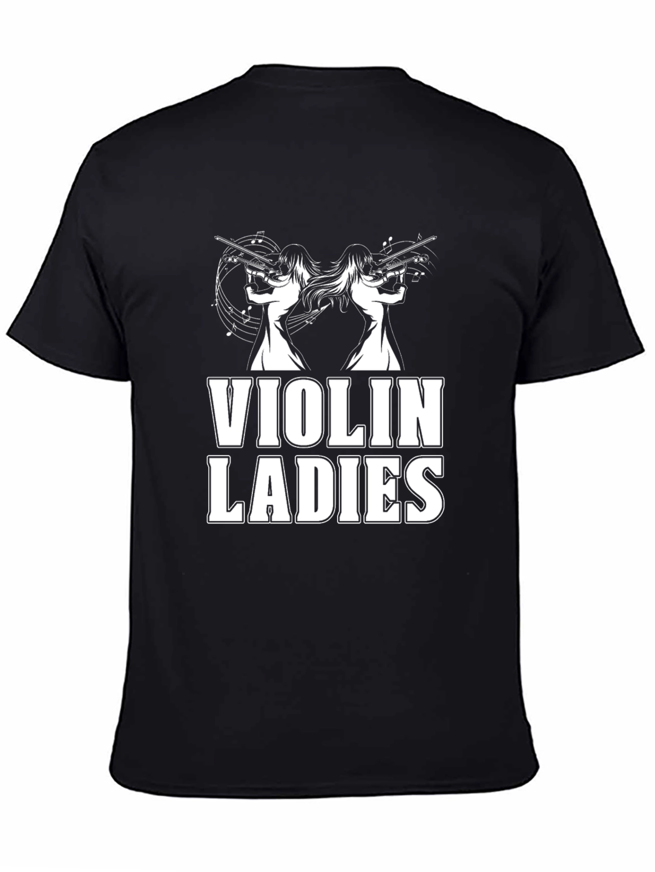 Violin Ladies Graphic Tee - Black Novelty T-Shirt