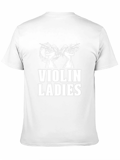 Violin Ladies Graphic Tee - Black Novelty T-Shirt