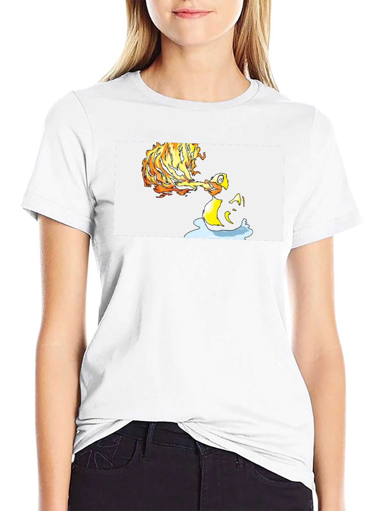 Fiery Duck T-Shirt - Unique Graphic Tee