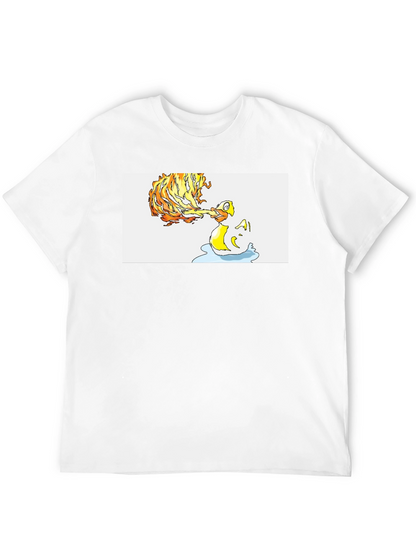 Fiery Duck T-Shirt - Unique Graphic Tee