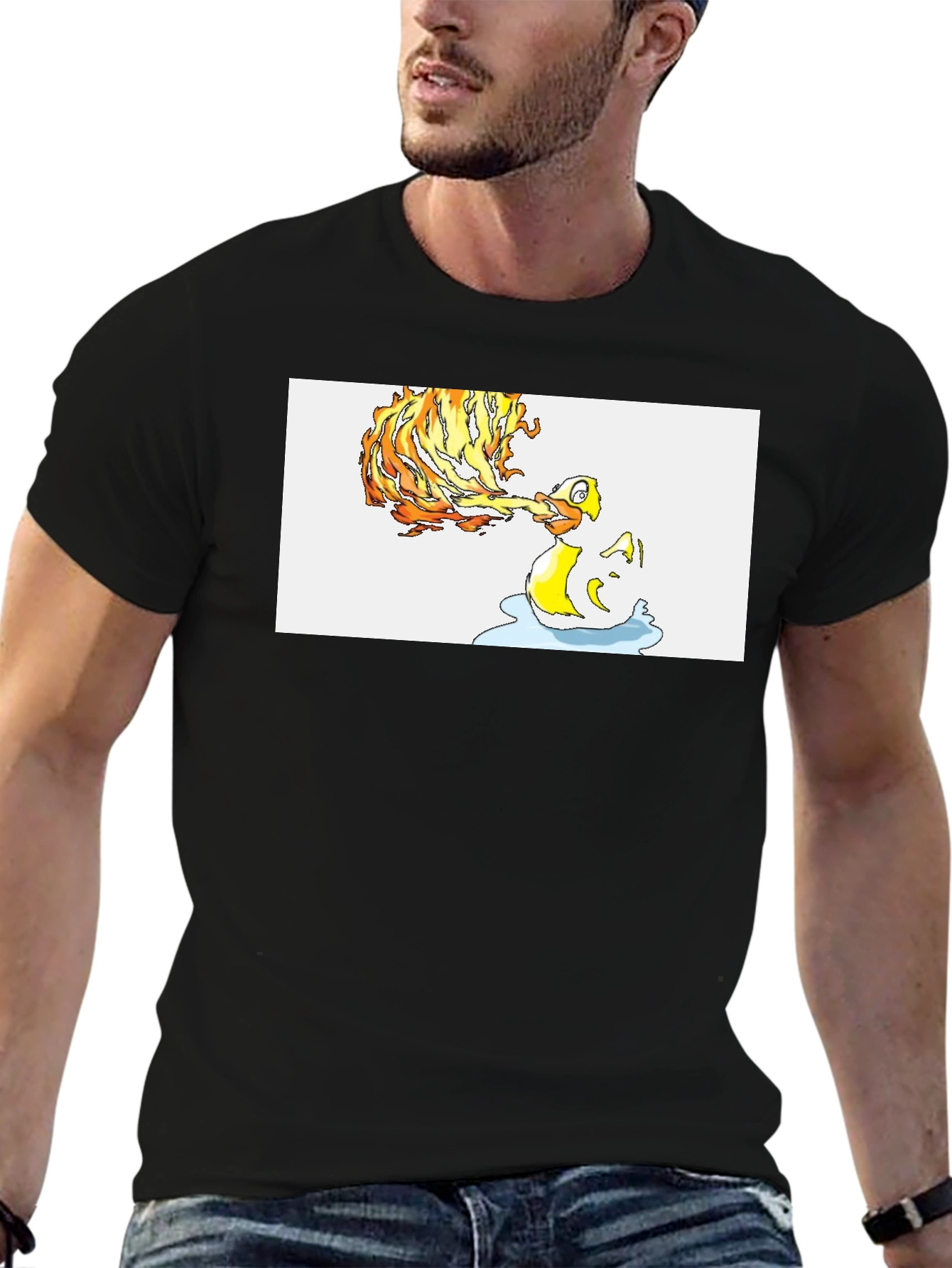 Fiery Duck T-Shirt - Unique Graphic Tee