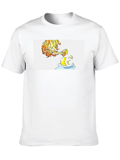 Fiery Duck T-Shirt - Unique Graphic Tee