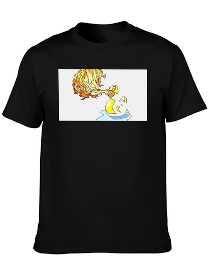 Fiery Duck T-Shirt - Unique Graphic Tee