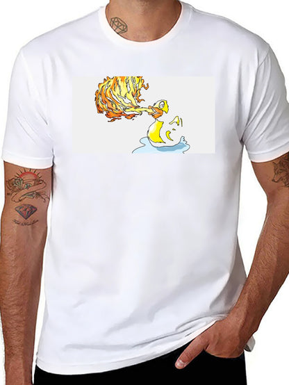 Fiery Duck T-Shirt - Unique Graphic Tee