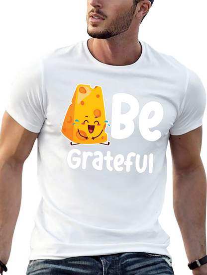 Be Grateful Cheese Graphic Tee - Black