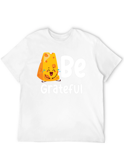 Be Grateful Cheese Graphic Tee - Black