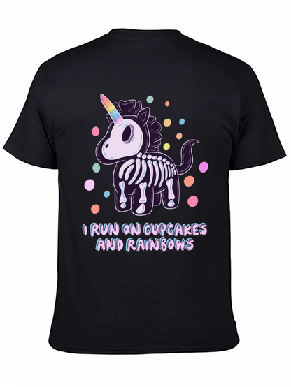 Skeleton Unicorn Cupcake Rainbows Graphic T-Shirt