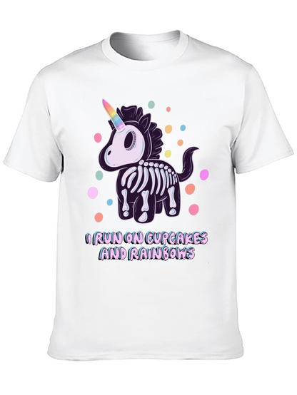 Skeleton Unicorn Cupcake Rainbows Graphic T-Shirt