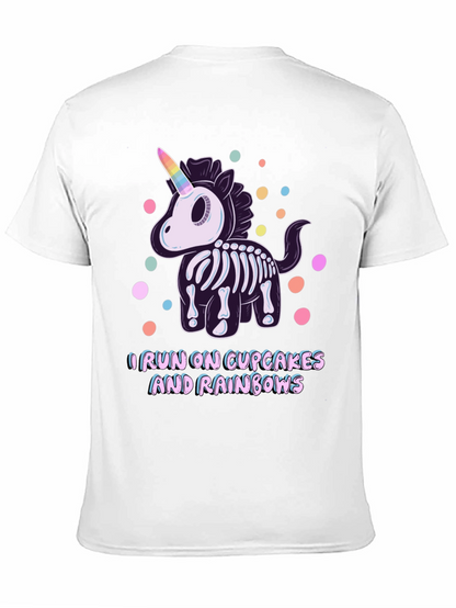Skeleton Unicorn Cupcake Rainbows Graphic T-Shirt