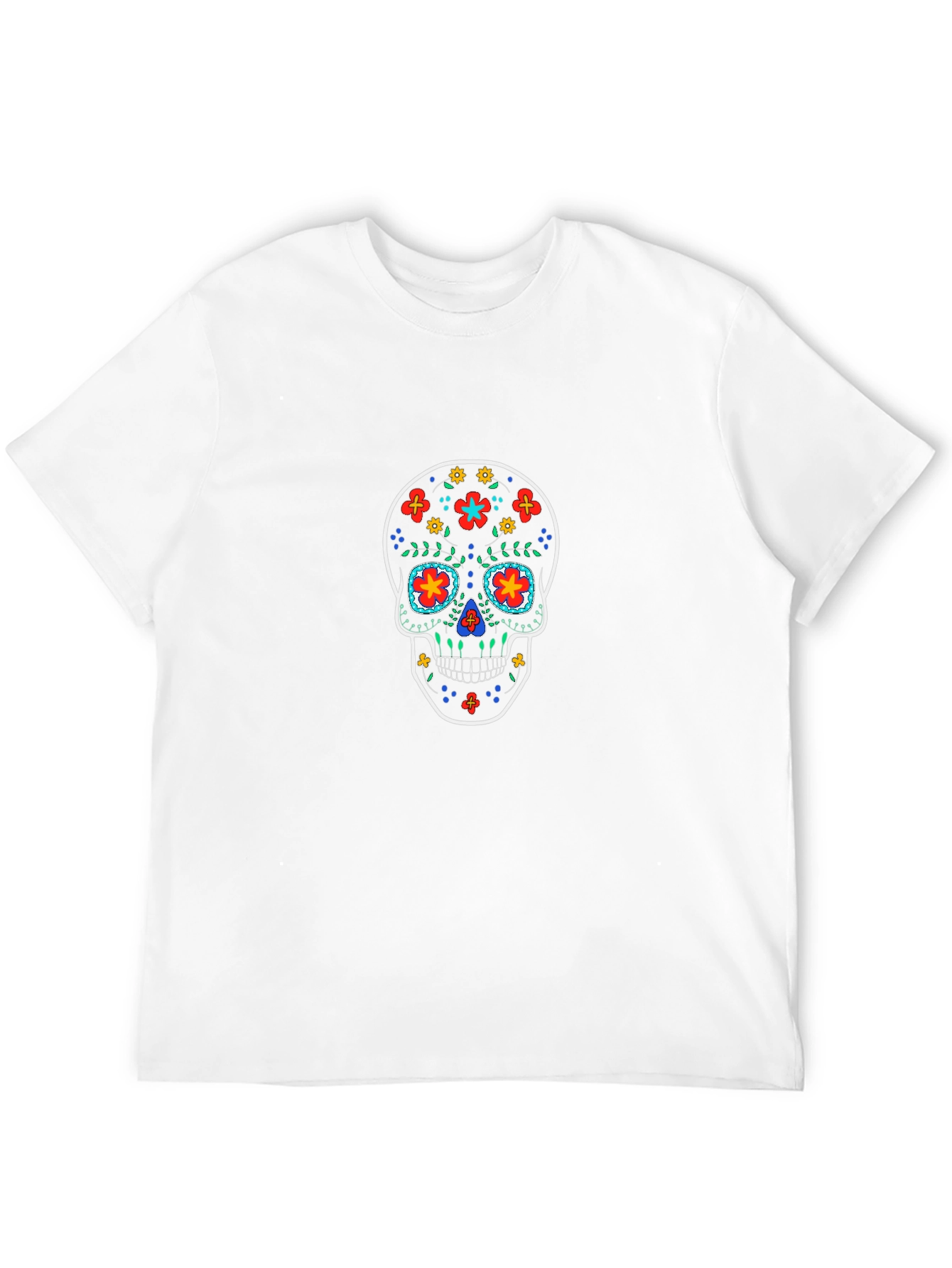 Sugar Skull Graphic Tee - Black Cotton T-Shirt