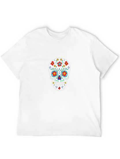 Sugar Skull Graphic Tee - Black Cotton T-Shirt
