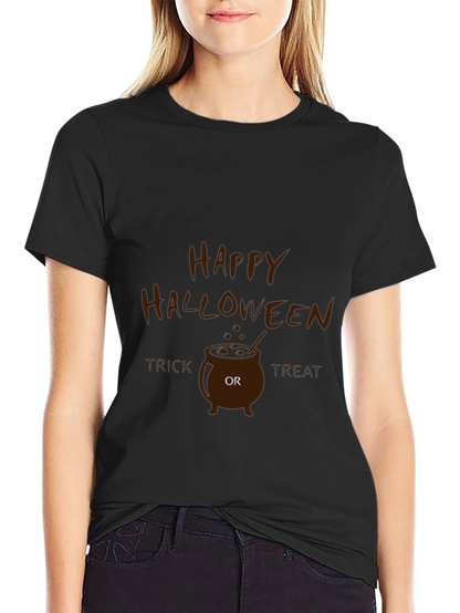 Happy Halloween Cauldron Graphic T-Shirt