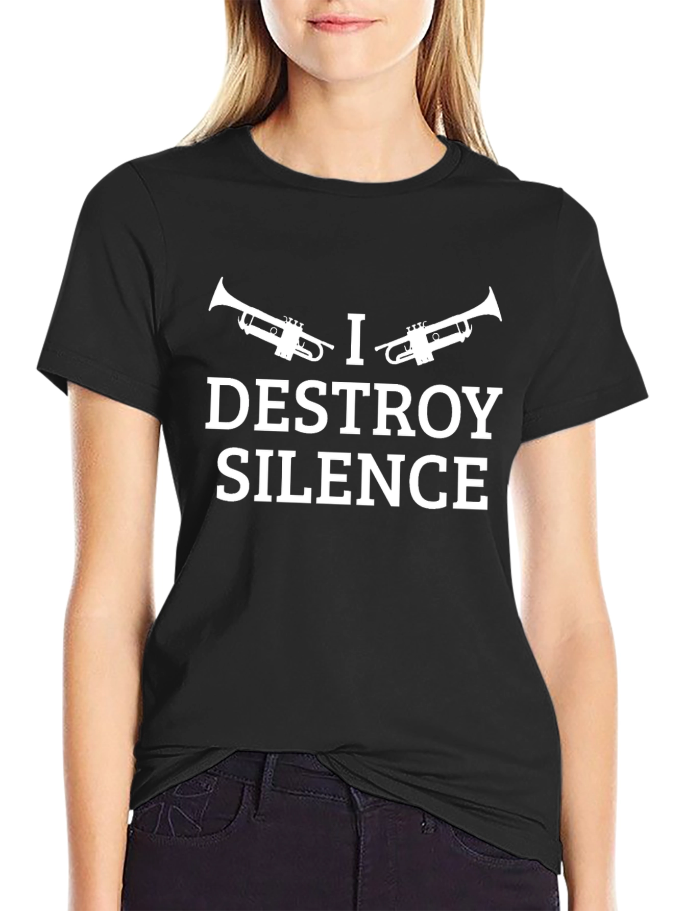 I Trumpet Destroy Silence Graphic Tee - Black