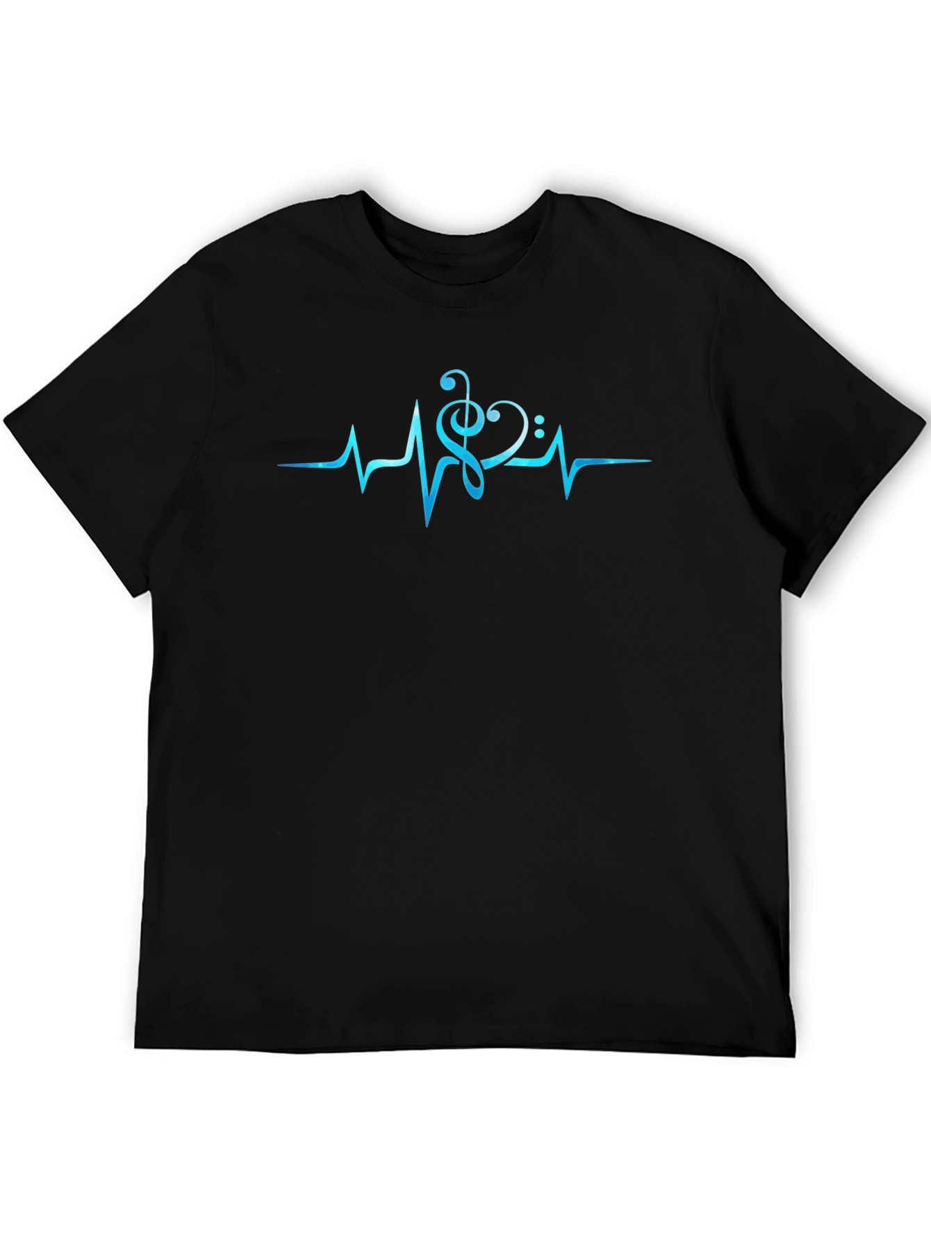 Music Heartbeat T-Shirt - Black