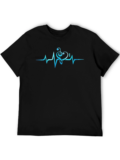 Music Heartbeat T-Shirt - Black