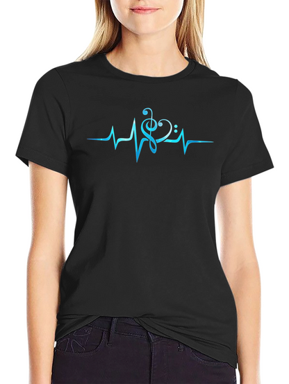 Music Heartbeat T-Shirt - Black