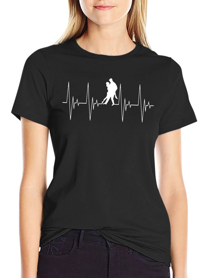 Dancing Heartbeat Black Graphic Tee Shirt