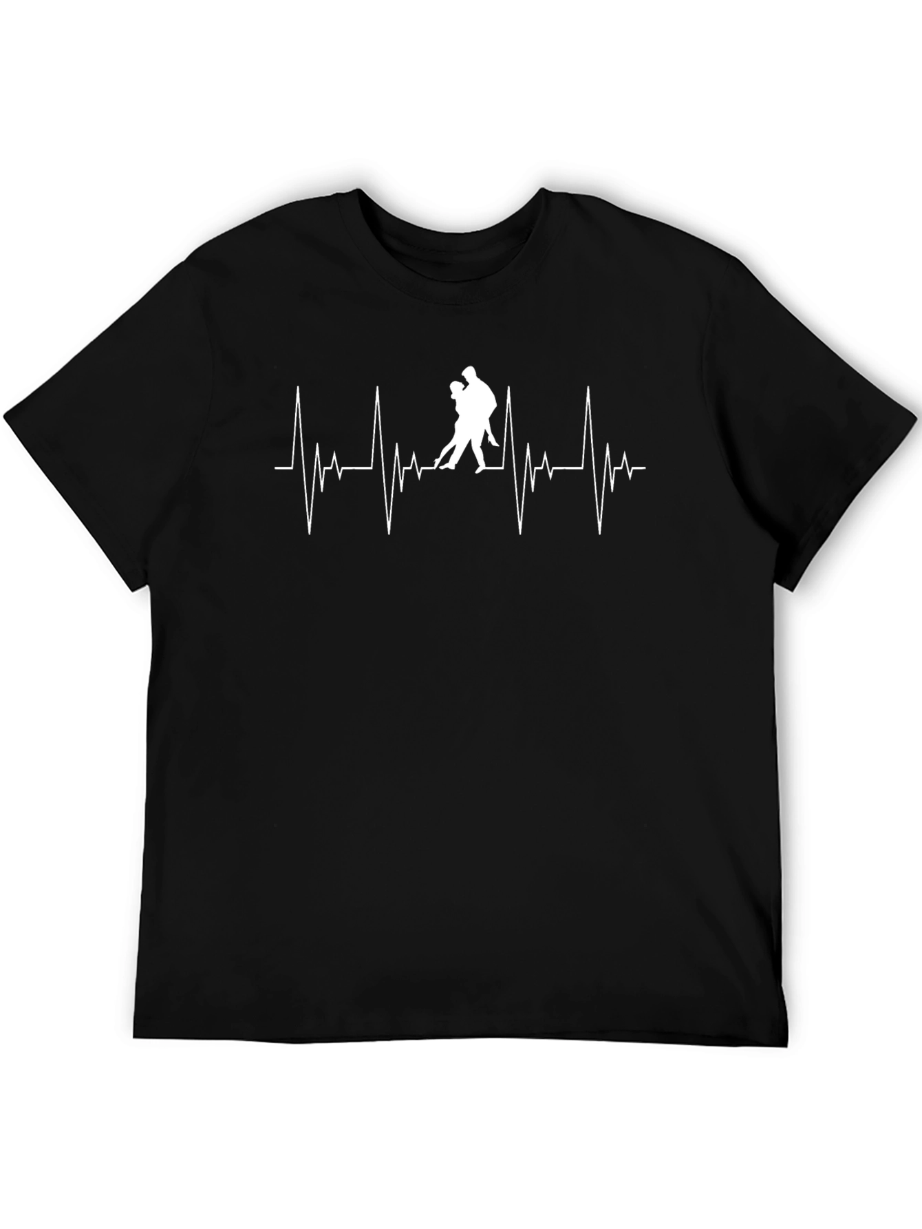 Dancing Heartbeat Black Graphic Tee Shirt