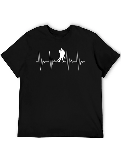 Dancing Heartbeat Black Graphic Tee Shirt