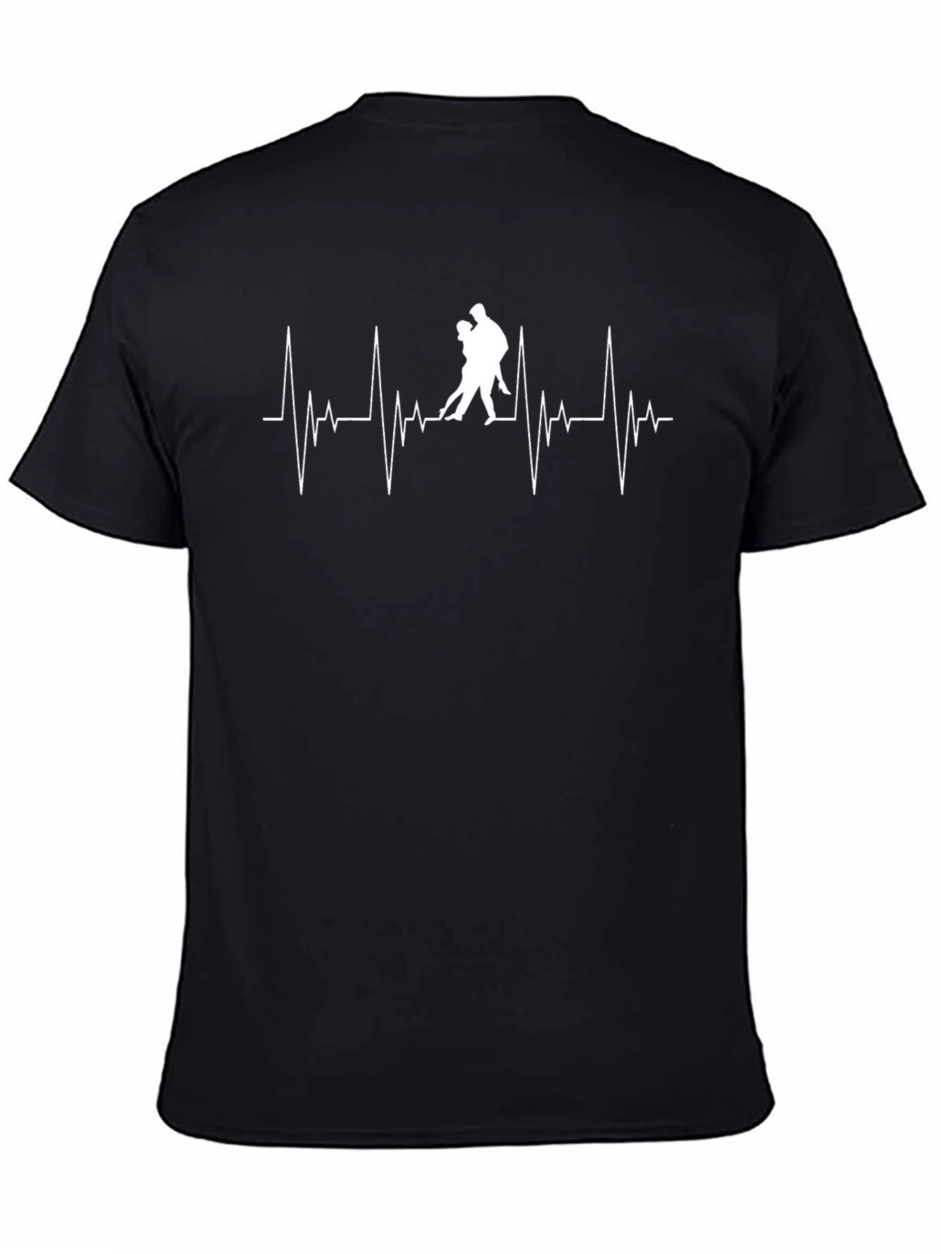 Dancing Heartbeat Black Graphic Tee Shirt