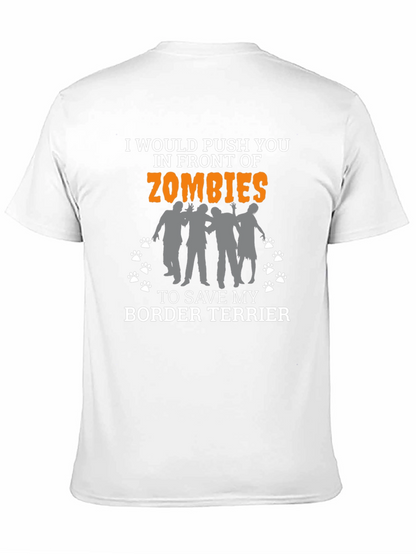 Funny Border Terrier Zombie T-Shirt