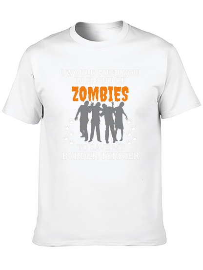 Funny Border Terrier Zombie T-Shirt