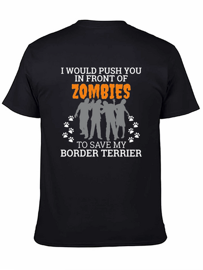 Funny Border Terrier Zombie T-Shirt