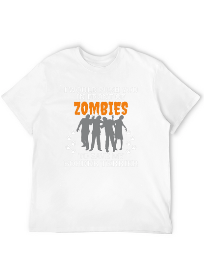 Funny Border Terrier Zombie T-Shirt