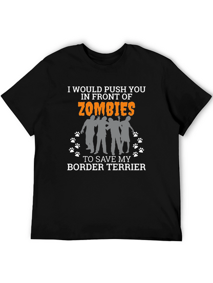 Funny Border Terrier Zombie T-Shirt