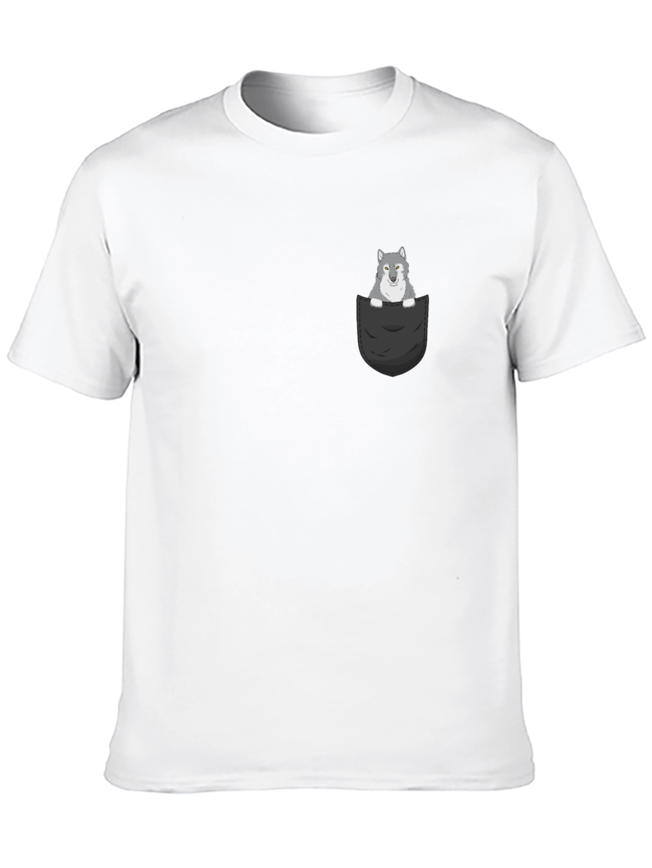 Wolf in Pocket Graphic Tee - Mens Black T-Shirt