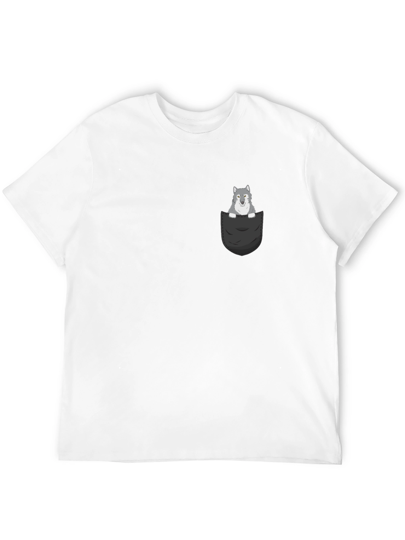Wolf in Pocket Graphic Tee - Mens Black T-Shirt