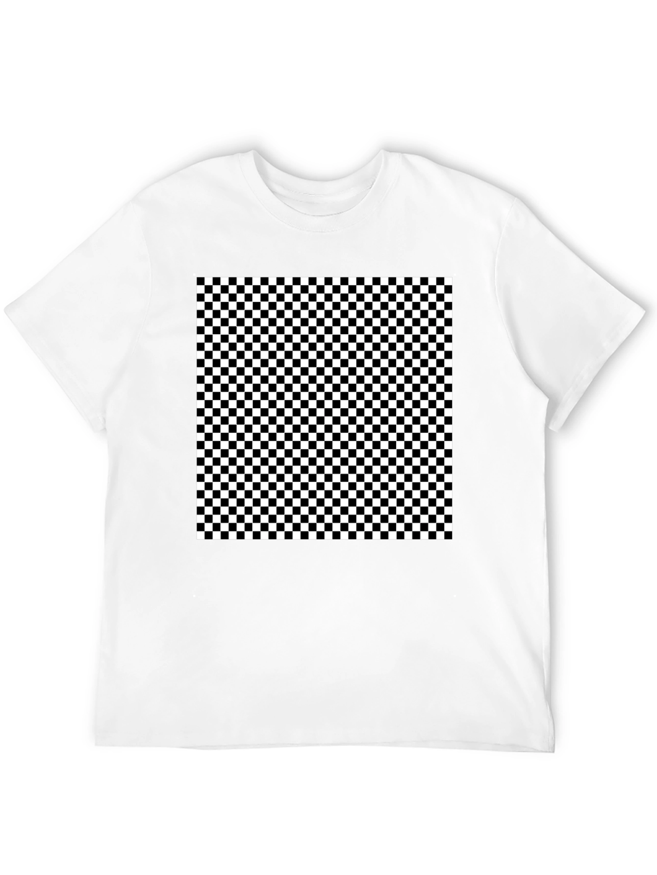 Checkered Pattern Black T-Shirt