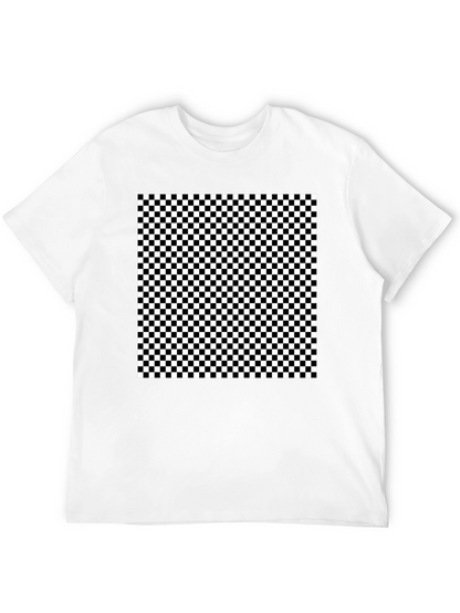 Checkered Pattern Black T-Shirt