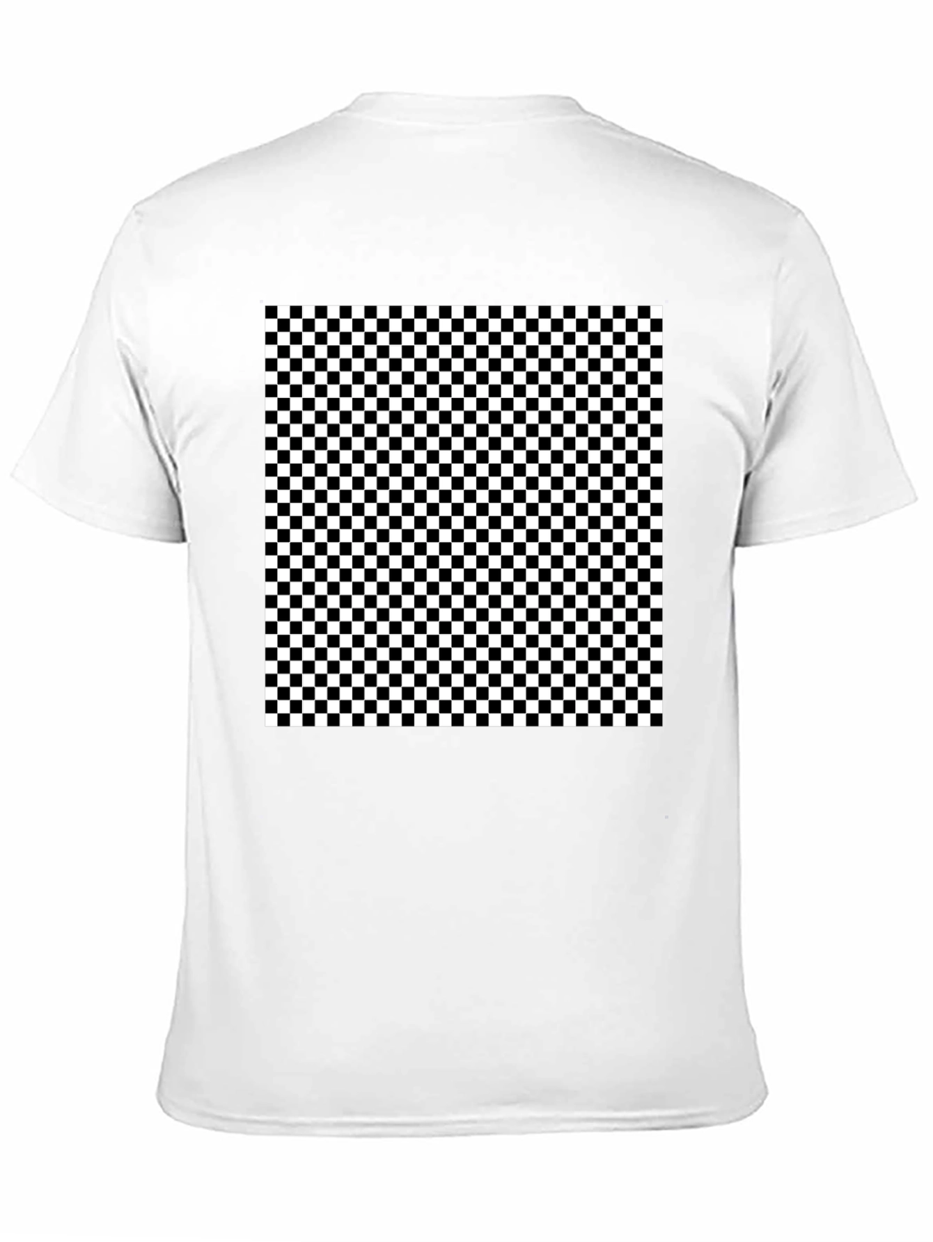 Checkered Pattern Black T-Shirt