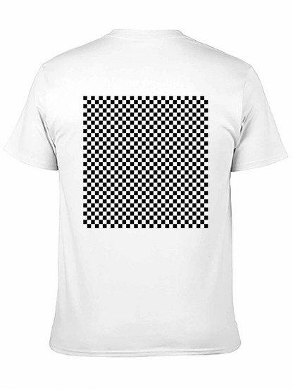 Checkered Pattern Black T-Shirt