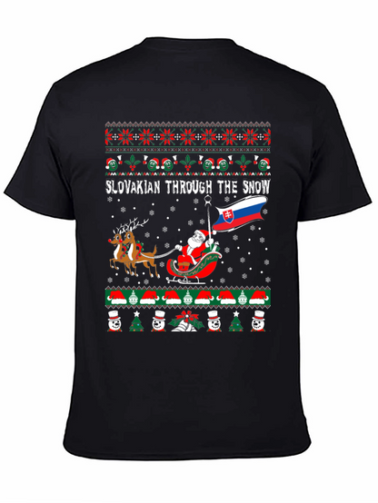 Slovakian Through The Snow Ugly Christmas T-Shirt