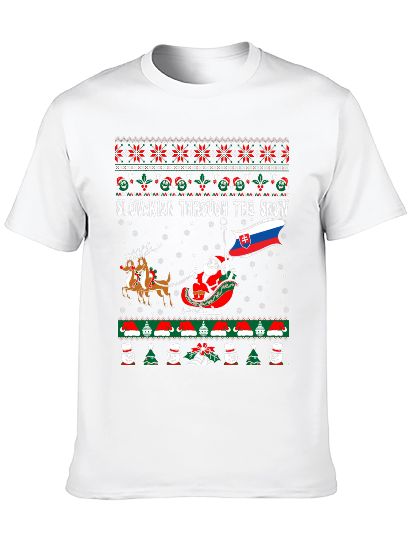 Slovakian Through The Snow Ugly Christmas T-Shirt