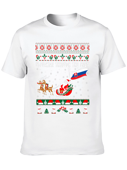 Slovakian Through The Snow Ugly Christmas T-Shirt
