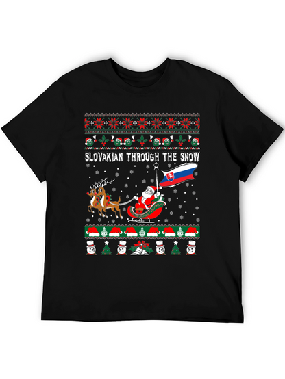 Slovakian Through The Snow Ugly Christmas T-Shirt