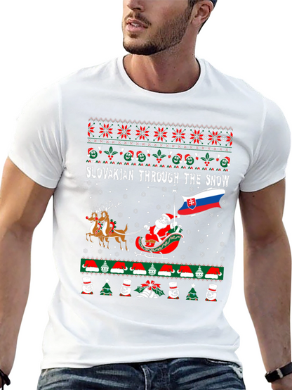 Slovakian Through The Snow Ugly Christmas T-Shirt
