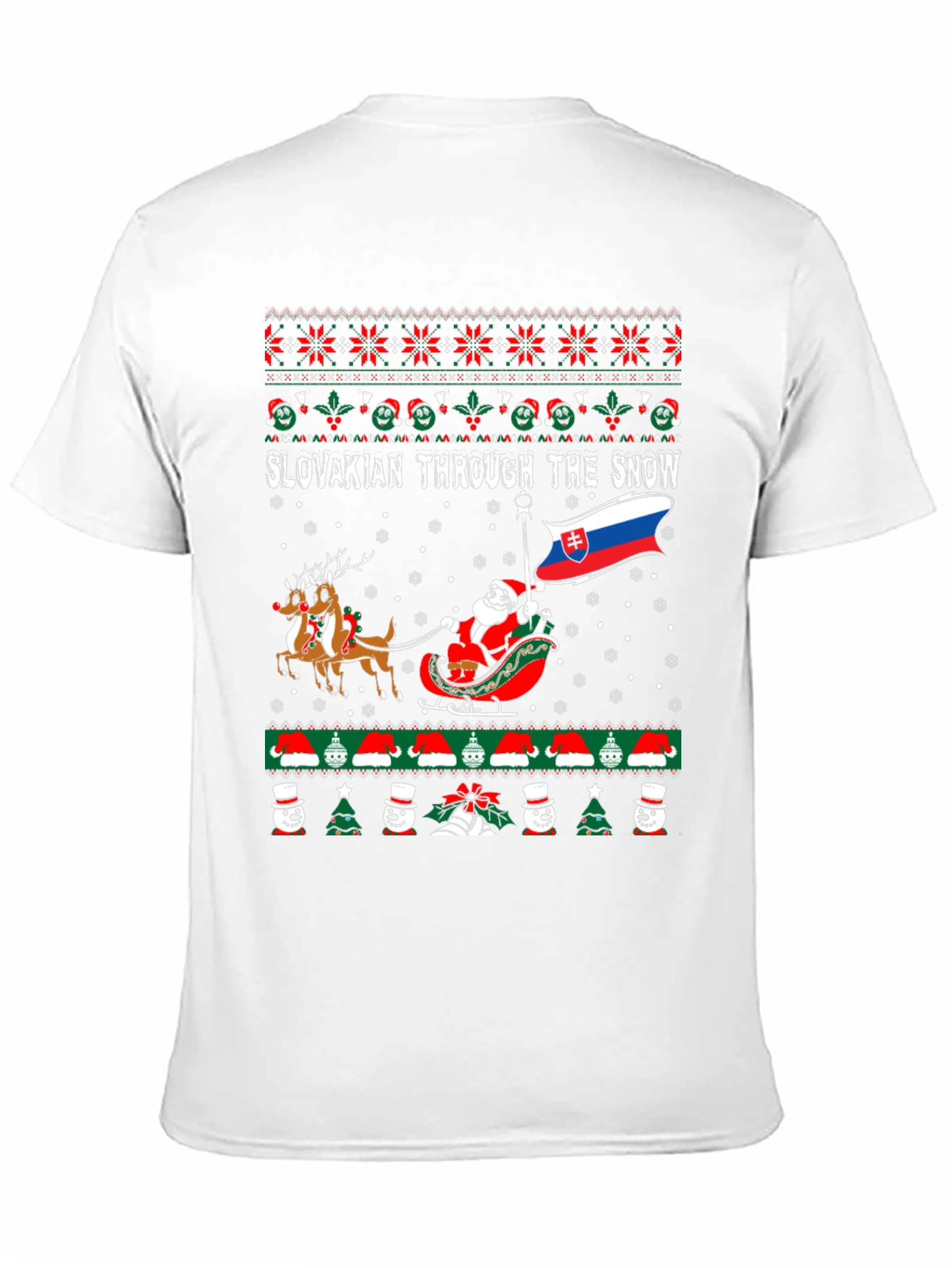 Slovakian Through The Snow Ugly Christmas T-Shirt