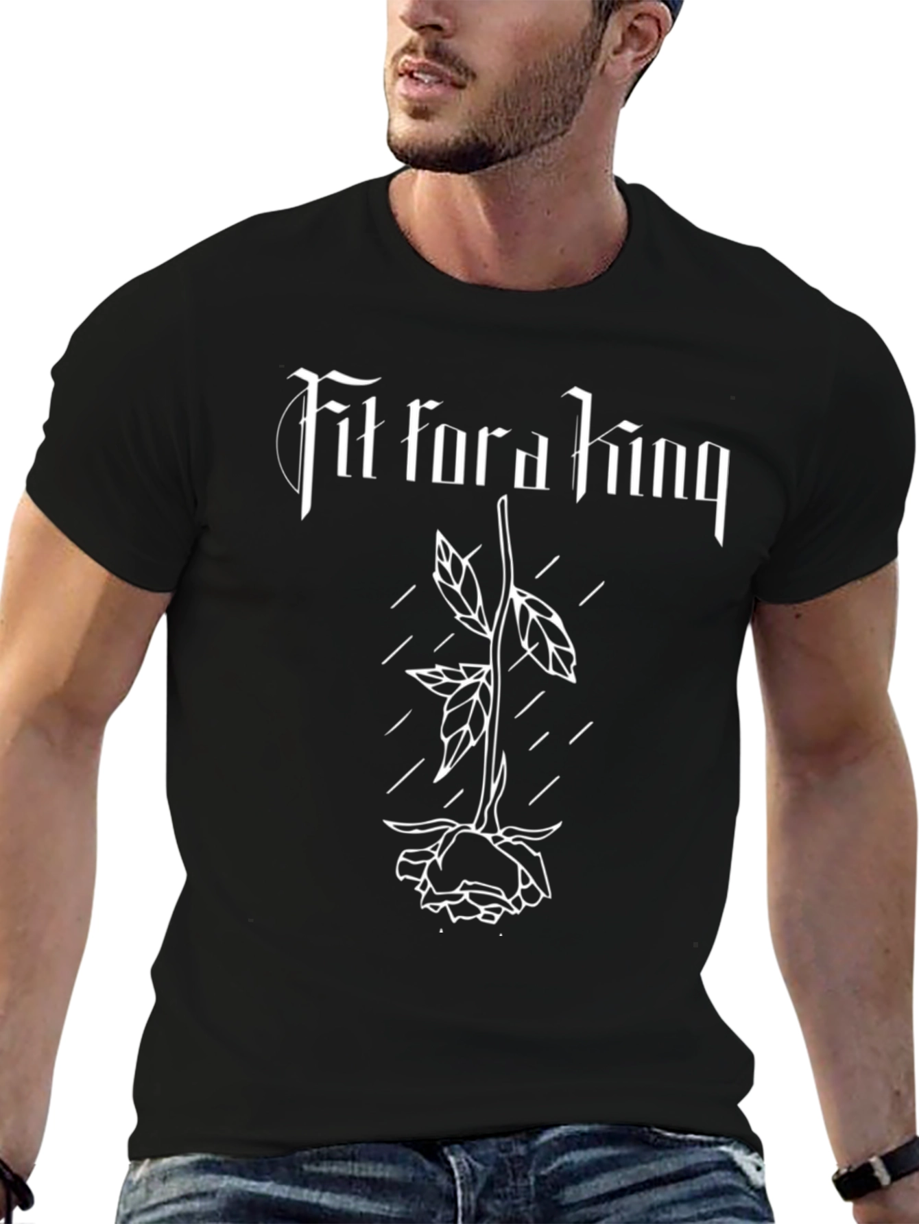 Fit For a King Graphic Print Black T-Shirt
