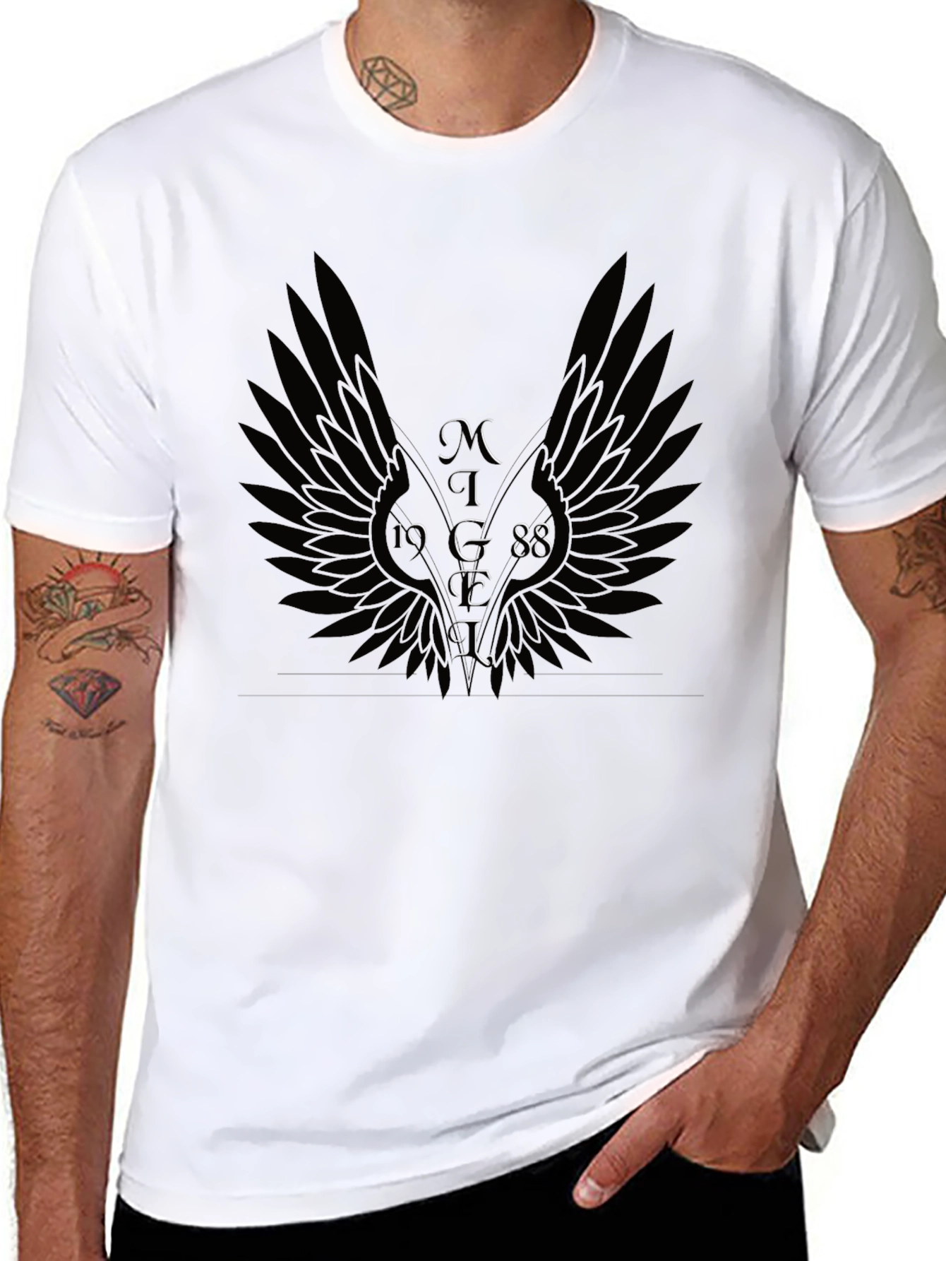 Angel Wings 1988 Black Graphic T-Shirt