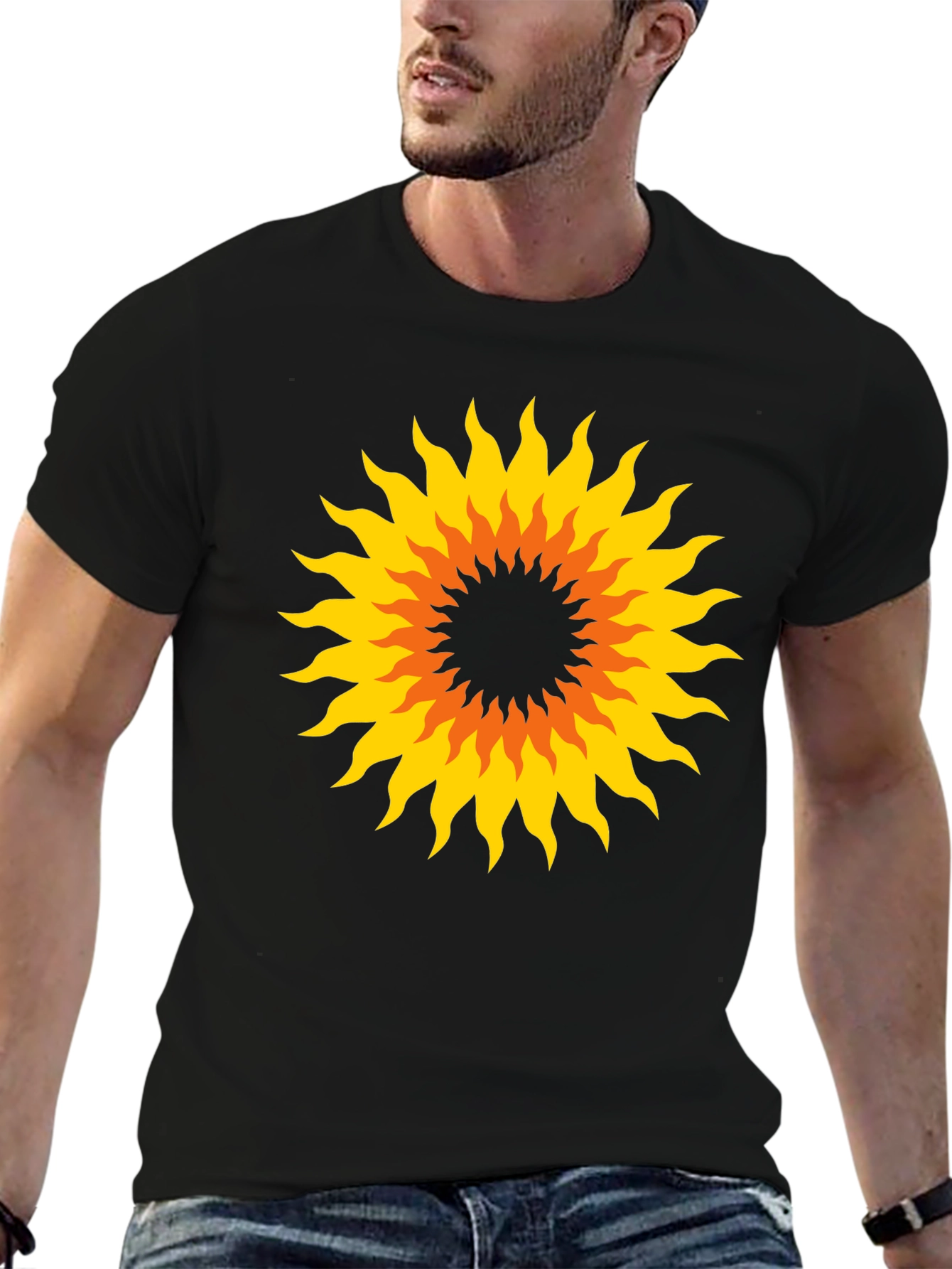 Sunburst Graphic Black T-Shirt