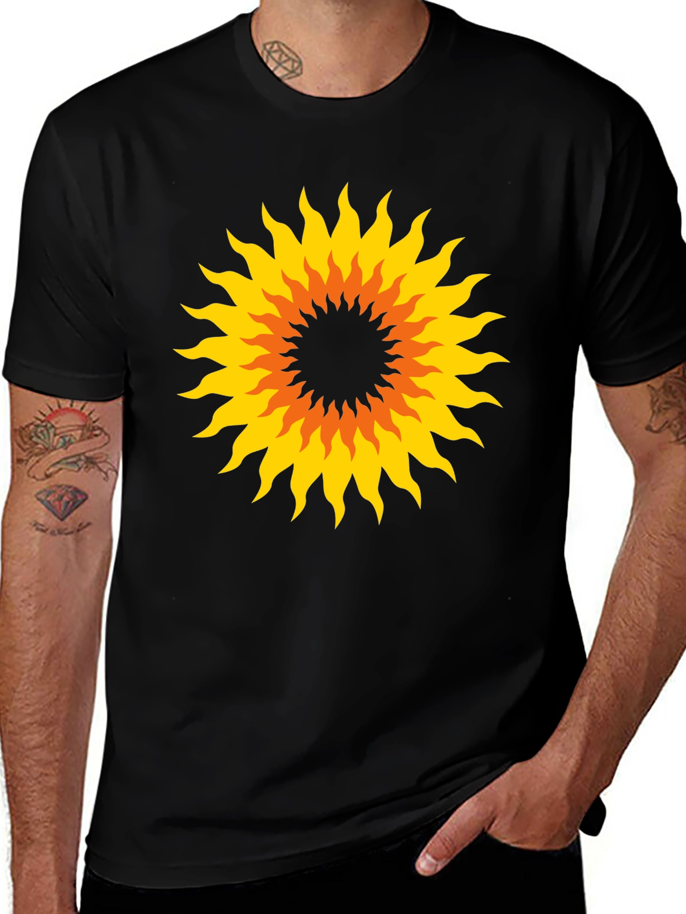 Sunburst Graphic Black T-Shirt
